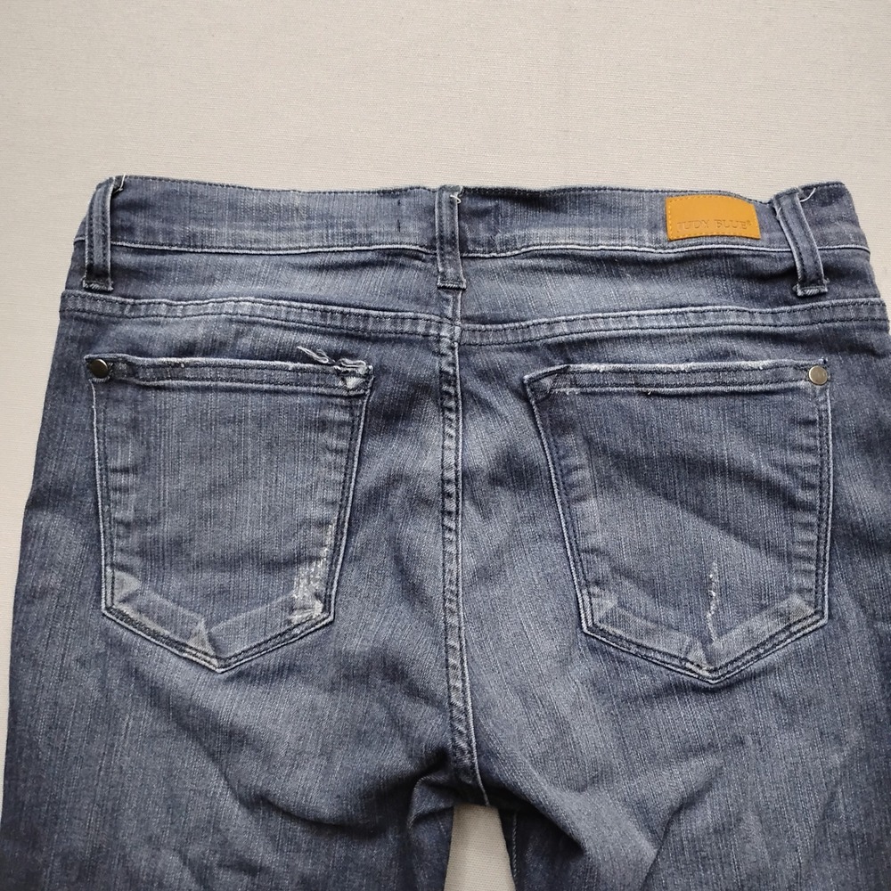 Judy Blue Skinny Fit Dark Wash Distressed Jeans  Size 13/31 Mens 10 - Picture 9 of 9